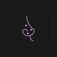 Filled outline Acne icon isolated on black background. Inflamed pimple on the skin. The sebum in the clogged pore promotes the growth of a bacteria. Flat filled outline style with shadow. Vector