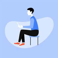 Modern Digital business people working character vector Illustration design. Simple and minimalist vector illustration.