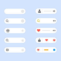 Search Bar Or Navigation Bar Icon Elements Design