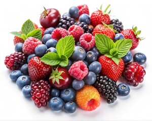 Obraz premium Berries on white background.