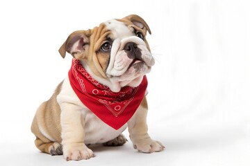 Obraz premium english bulldog wearing a red bandana