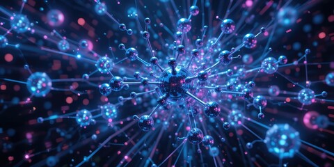 Naklejka premium Abstract representation of a complex neural network system.