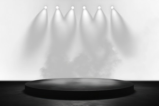 PNG White spotlights and smoke stage background lighting.