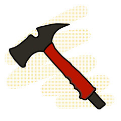 Vector of hammer, cartoon, icon
