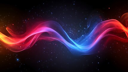 Obraz premium Abstract Cosmic Waves of Red and Blue Light