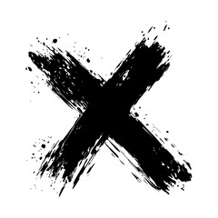 Black and White Cross Sign Vector - Distressed Cross Sign