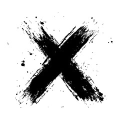 Black and White Cross Sign Vector - Distressed Cross Sign