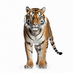 Fototapeta premium tiger standing on white background
