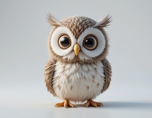 Obraz premium A beautiful cute blue owl. 3d render