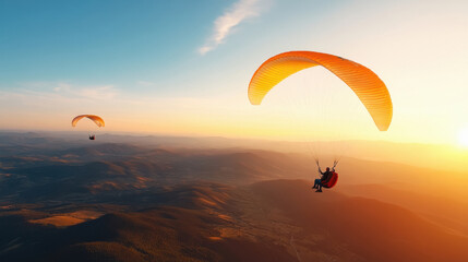 People doing paragliding on mountains