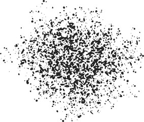 Collage grunge textured spray blob element . Dirty torn design shape by chalk or pencil isolated on white background. Grunge monochrome style painted decorative shape. Vector hand drawn illustration.