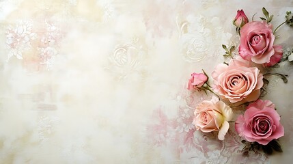 Delicate Pink Roses Arranged On A Textured Background
