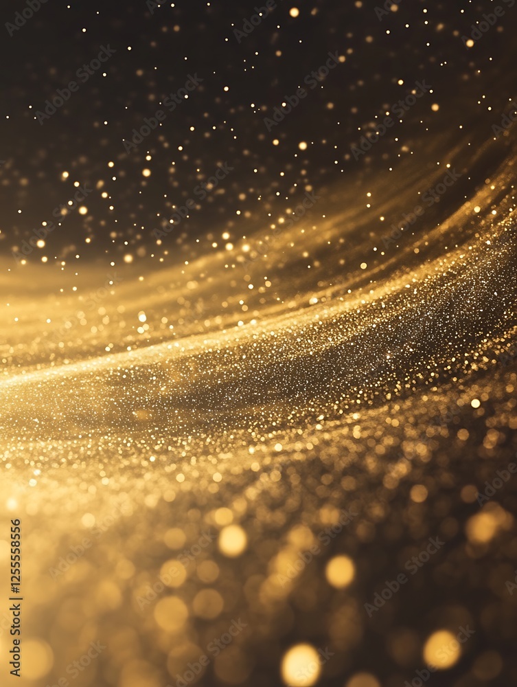 Aufkleber a shimmering wave of golden particles creates a mesmerizing, ethereal atmosphere, evoking a sense of