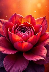  Vibrant Red Lotus Flower in Bloom