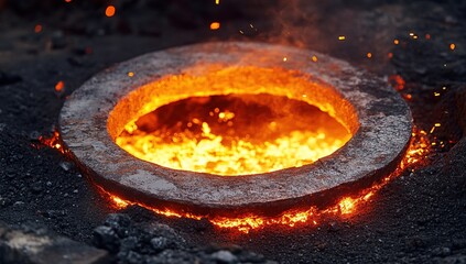 Molten Metal in Crucible