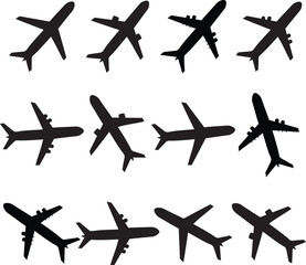 Airplane illustrator design set with white background