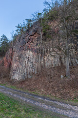 Organy Wielisławskie, charakter, braun, naturalny, deseń, kamienie, stary, materiał, geologia, skały. wulkan, wygasły, Polska, tekstura, krajobraz, chropowaty, bacground, góra, podróż, park, opoka, kr © Jarekfoto