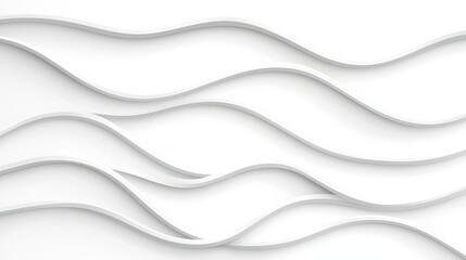Abstract Flowing Waves Design in Soft White Tones for Modern Background or Decoration