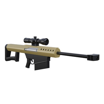 Tactical Barrett M82 Sniper Rifle 3D Illustration for Long Range Shooting