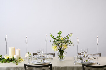Wedding dinner table setting