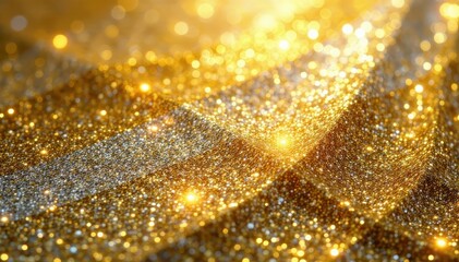 Opulent gold & silver glitter stripes, sparkling texture, celebration, decoration, premium