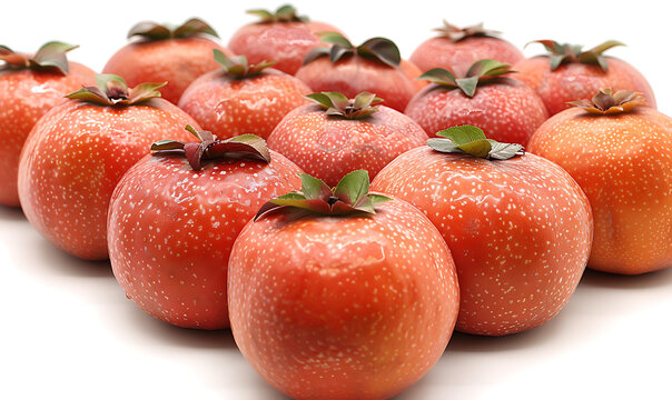 Whole Ripe Persimmon Isolated on Clean Background