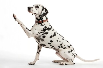 Dalmatian dog on white background