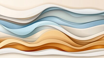 Obraz premium Abstract Waves of Colorful Layers in Soft Tones for Modern Design Backgrounds