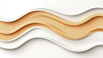 Obraz premium Abstract Flowing Waves in Beige and White Tones for Modern Design and Background Applications