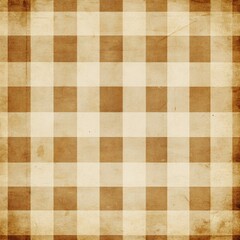 Fototapeta premium Vintage Style Brown Checkered Background with Soft Texture Ideal for Graphic Design, Crafts, and Brochures, Perfect for Retro Themes and Projects