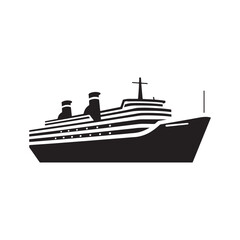 Fototapeta premium vector of black silhouette of Cruise ship
