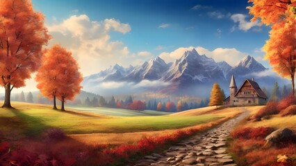 autumn landscape in the mountains