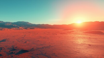 Sunrise over martian landscape stunning viewpoint of nature's beauty on mars serene environment digital art