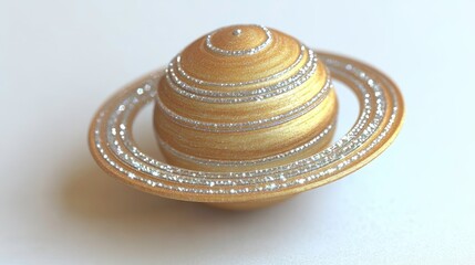 Exploring artistic saturn model creative studio 3d object bright lighting close-up view unique design concept