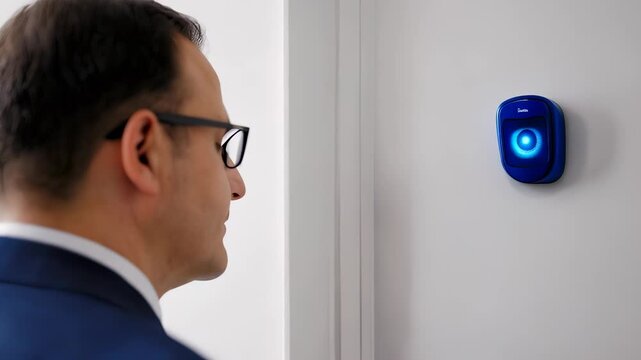 Man Observing Smart Device