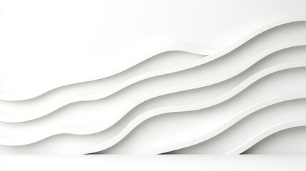 Obraz premium Flowing White Waves Abstract Design on Smooth Surface for Modern Interior Spaces