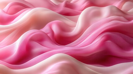 Fototapeta premium Abstract pink and cream silk fabric waves.