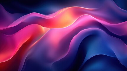 Obraz premium Abstract vibrant pink, purple, and blue wavy flowing fabric-like texture.