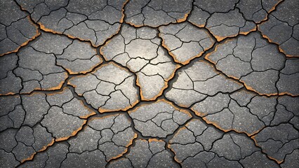 Obraz premium Dry Cracked Desiccated Earth Texture. Natural Texture of Severely Dried and Cracked Land.