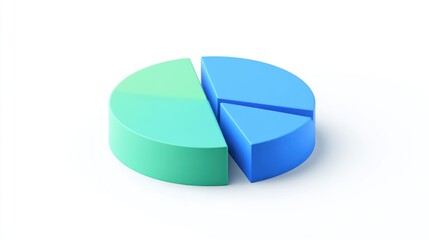 Obraz premium 3D Pie Chart Illustration on White Background (1)