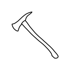 axe isolated on white, coloring