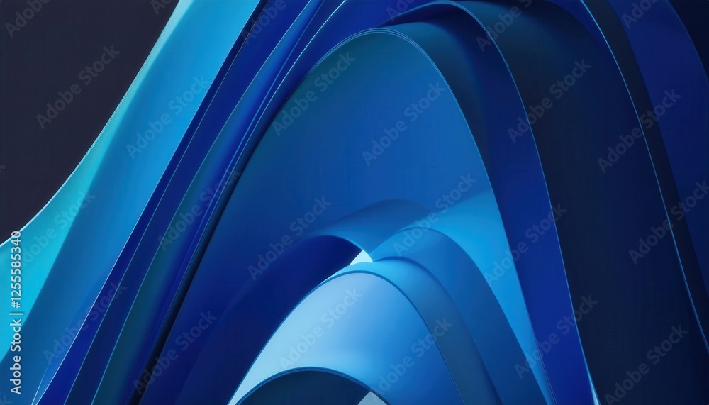 Poster abstract blue wave pattern background for modern design, digital art concept, fluid curve texture for web or branding