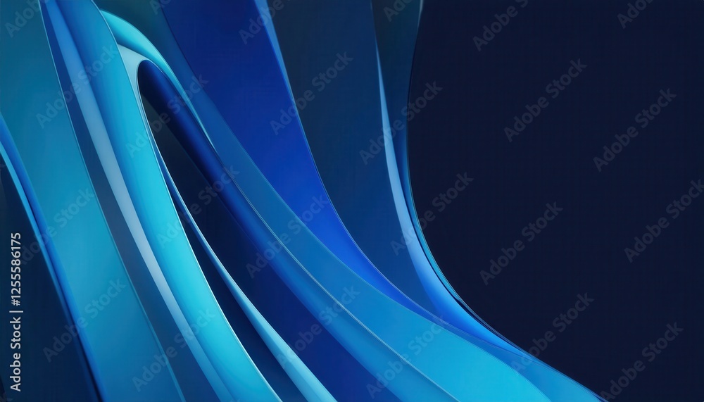 Poster abstract blue wave pattern background for modern design, digital art concept, fluid curve texture for web or branding