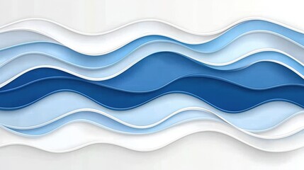 Fototapeta premium Abstract Background with Flowing Waves in Shades of Blue and White for Modern Design Projects