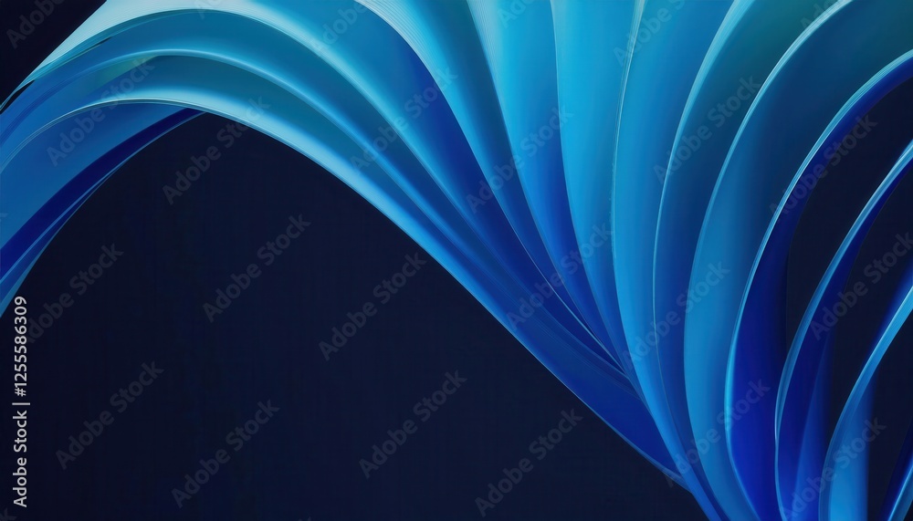 Poster abstract blue wave pattern background for modern design, digital art concept, fluid curve texture for web or branding