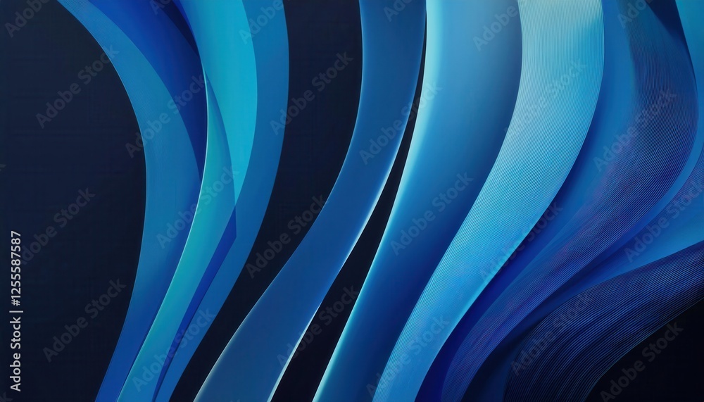 Poster abstract blue wave pattern background for modern design, digital art concept, fluid curve texture fo