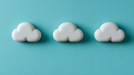 Fototapeta premium Soft White Clouds on a Calm Blue Background for Creative Projects