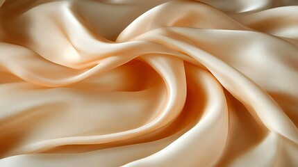 Obraz premium Elegant Draped Peach Colored Silk Fabric Texture