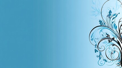 Elegant Blue Floral Design Background Image