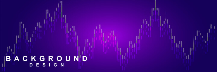 Purple candlestick chart on banner background trading vector image